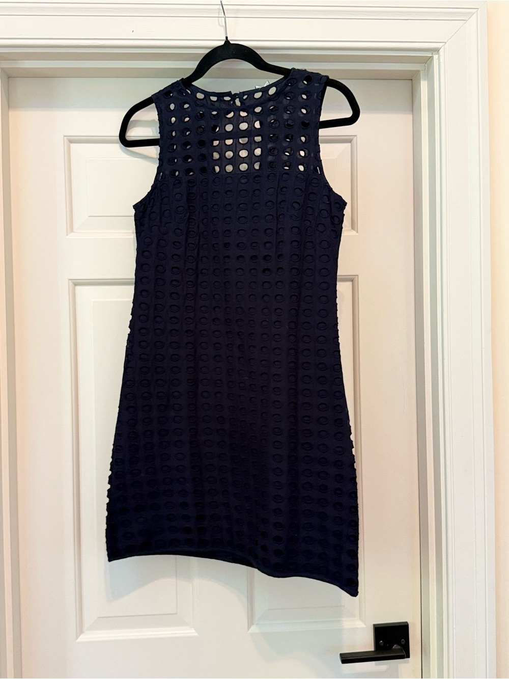 Sail to Sable Sleeveless Eyelet Dress - Navy Blue, Size 2